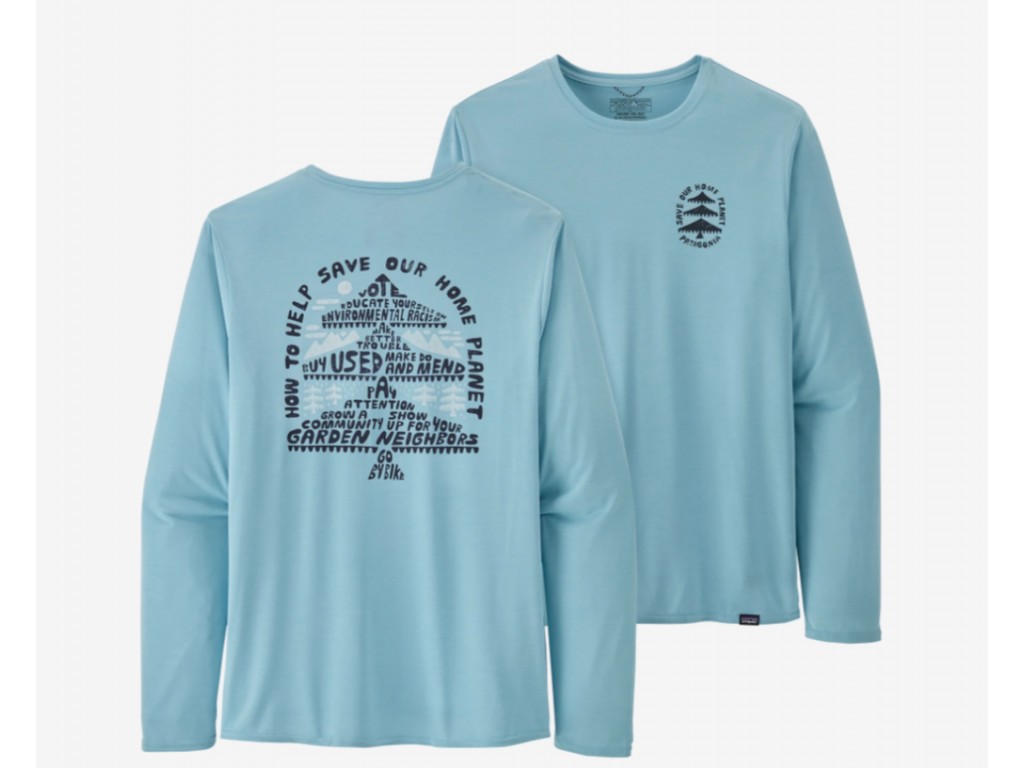T-Shirt Patagonia Manches Longues Cap Cool Daily Graphic Shirt Bleu |  Chemises & T-shirts Pêche | DPSG